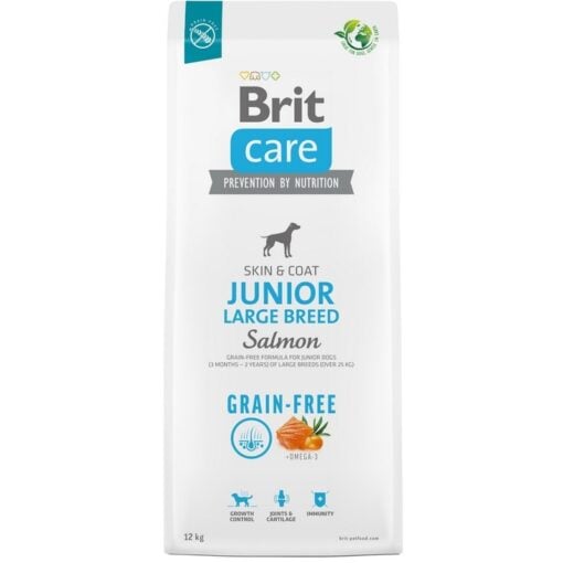 Brit Care Grain Free Junior Large για μεγαλόσωμα κουταβια με σολομό.