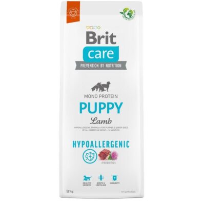 superpremium υποαλλεργικη τροφη για κουταβια Brit Care Hypoallergenic Puppy με αρνι & ρυζι.