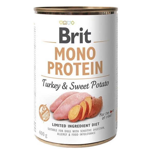Brit Μονοπρωτεινικη τροφη σκυλων σε κονσερβα με γαλοπουλα και γλυκοπατατα