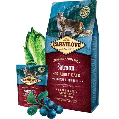 Carnilove Sensitive Salmon ολιστικη τροφη γατας για ευαισθητες μακρυτριχες γατες
