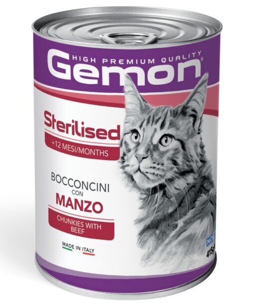 Gemon Sterilised Beef 415gr γατοτροφη κονσερβα για γατα
