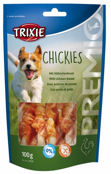 Τα σνακ για σκυλους λιχουδιες με γευση κοτοπουλο trixie premio chickies