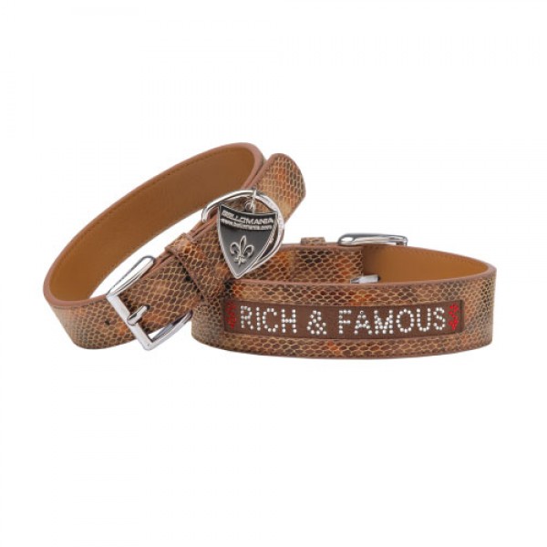 Bellomania New York Rich Famous περιλαιμια δερματινα κολαρα για σκυλους πολυτελειας