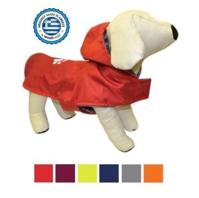 Woof αδιαβροχα ρουχα σκυλων αδιαβροχο πλακε με φλις επενδυση