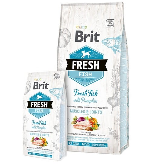 Οι fresh Brit τροφες σκυλων μεγαλων φυλων Fish Pumpkin απο φρεσκο ψαρι για υγιεις αρθρωσεις & σκελετο