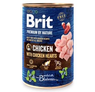 Brit Premium κονσερβα by Nature σκυλου κοτοπουλο & καρδιες