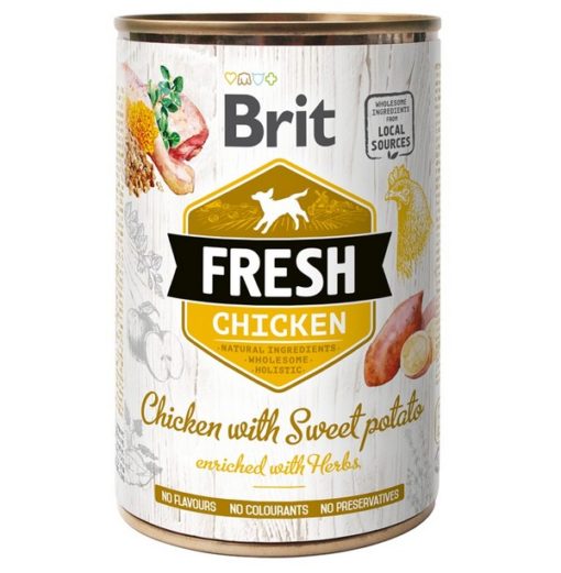 Brit Fresh Κονσερβα σκυλου κοτοπουλο & γλυκοπατατα απο φρεσκο κρεας