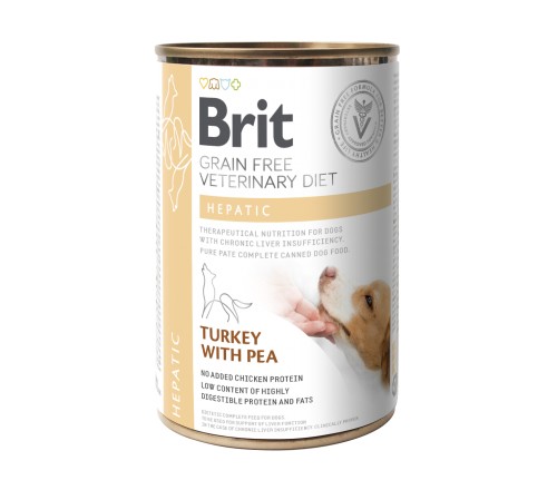 VD Brit Hepatic κονσερβα σκυλου κλινικη διαιτα Grain Free για σκυλους με χρονια Ηπατικη ανεπαρκεια