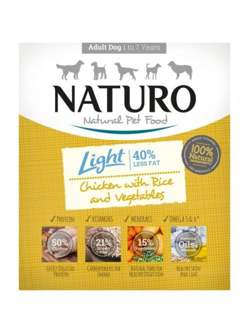 Η Naturo Light Chicken κονσερβα για σκυλους σε ταψακι κοτοπουλο και ρυζι