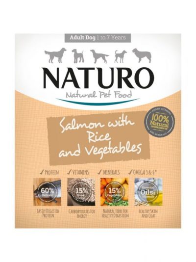 Η Naturo κονσερβα σκυλου σε ταψακι Salmon με σολομο και ρυζι