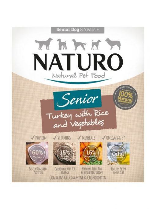 Naturo Senior Turkey κονσερβα για ηλικιωμενους σκυλους γαλοπουλα και ρυζι