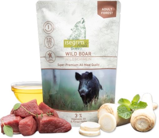 Isegrim Wild Boar Pouch υγρη τροφη για σκυλους κονσερβα με αγριοχοιρο μονοπρωτεινικη Gluten Grain Free
