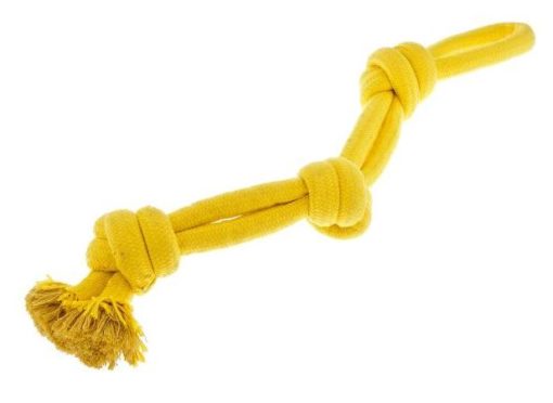 Το Ferribiella Yellow 3 Knots Rope ανθεκτικο παιχνιδι για σκυλους σχοινι με 3 κομπους
