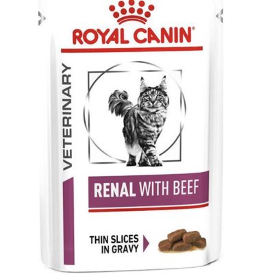 Κλινικη διαιτα τροφη κονσερβα γατας Royal Canin Renal μοσχαρι