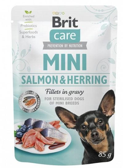 Η Brit Care Mini φακελακια κονσερβες μικρων σκυλων σολομος ρεγγα