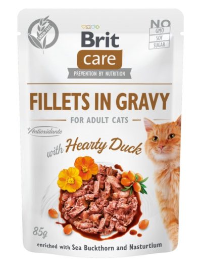 Brit Care Duck Fillet υγρες τροφες γατας Παπια Ιπποφαες & Νεροκαρδαμο σε ζωμό