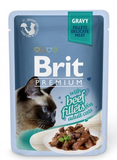 Brit Premium pouches Gravy Beef φακελακια για γατες υγρη τροφη μοσχαρι