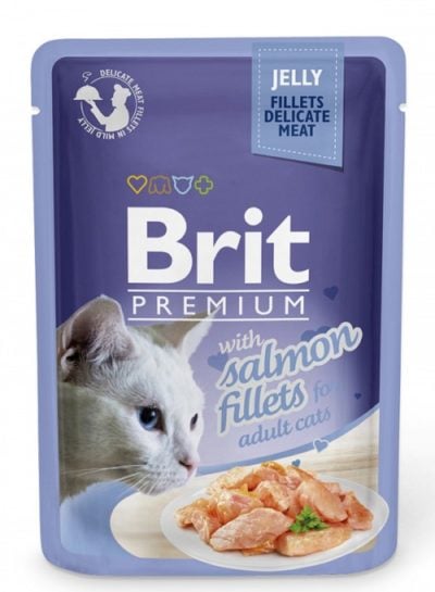 Brit Premium pouches Jelly Salmon τροφη φακελακια γατας σολομος σε ζελε