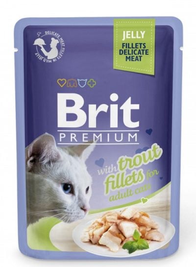 Brit Premium pouches Jelly Trout τροφη γατας πεστροφα σε ζελε