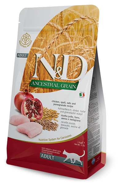 N&D ancestral grain Chicken Pomegranate adult τροφη γατας