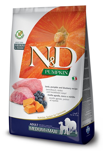 N&D Lamb Blueberry adult medium maxi τροφη για σκυλους μεσαιας μεγαλης φυλης