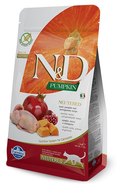 N&D Quail Pumpkin Pomegranate Neutered τροφη για στειρωμενη γατα