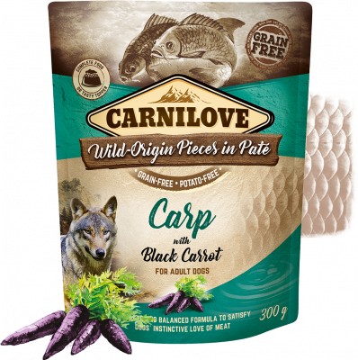 Η Carnilove για σκυλους υγρη τροφη Carp Black Carrot με Κυπρινο Πατε