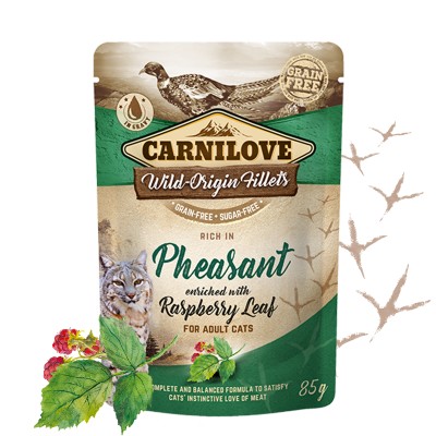 Carnilove Pheasant Raspberry γατας υγρες τροφες Grain Free με φασιανο και σμεουρα