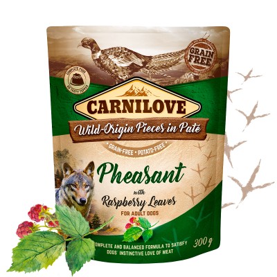 Carnilove σκυλων υγρες τροφες Pheasant Raspberryleaf με φασιανο και σμεουρα