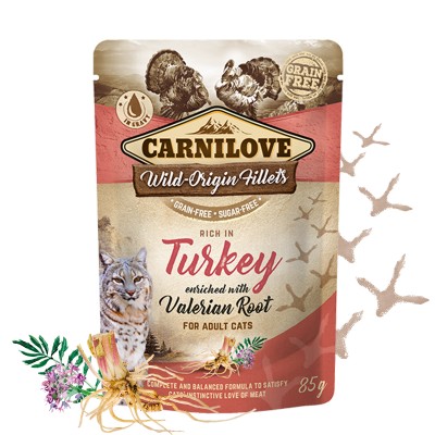Carnilove Turkey Valerian υγρη τροφη γατας Grain Free με γαλοπουλα & βαλεριανα