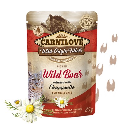 Carnilove Wild Boar Chamomile γατας υγρη τροφη Grain Free με αγριοχοιρο & χαμομηλι