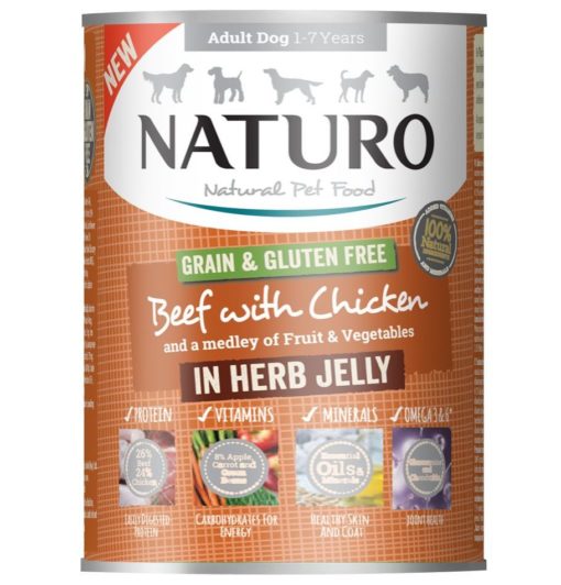 Naturo Beef για σκυλους κονσερβα Gluten Free με μοσχαρι και κοτοπουλο