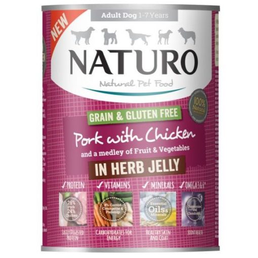 Naturo Pork για σκυλους κονσερβα Grain Free Gluten Free με χοιρινο και κοτοπουλο