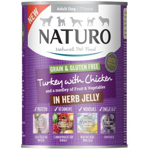 Naturo Turkey Chicken σκυλου κονσερβες Gluten Grain Free με γαλοπουλα και κοτοπουλο