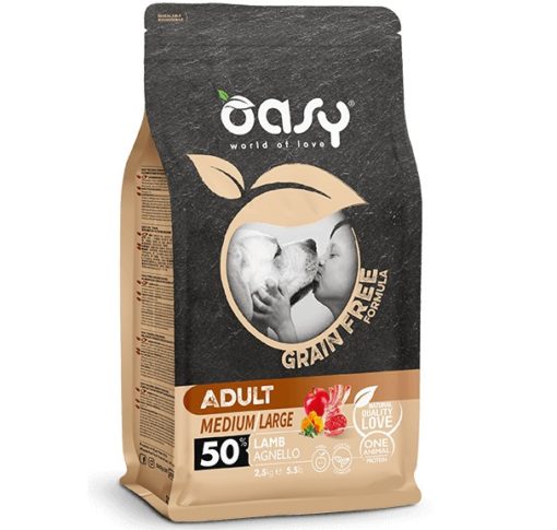 Oasy τροφες σκυλου Grain Free Medium Large με αρνι