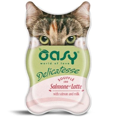 Oasy Delicatesse Souffle Salmon Milk ταψακι σολομος και γαλα για γατα