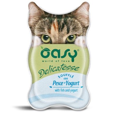 Oasy Delicatesse Souffle ταψακι ψαρι γιαουρτι για γατες