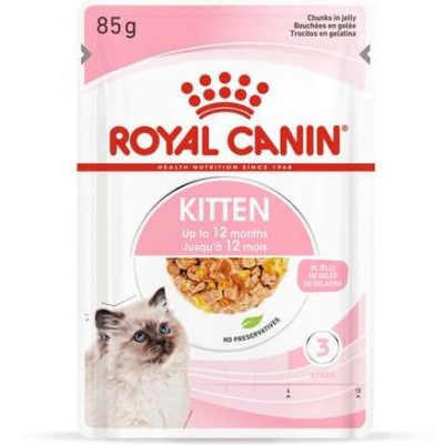 Royal Canin Kitten κονσερβες υγρες τροφες φακελακια για γατακια κομματάκια σε ζελέ