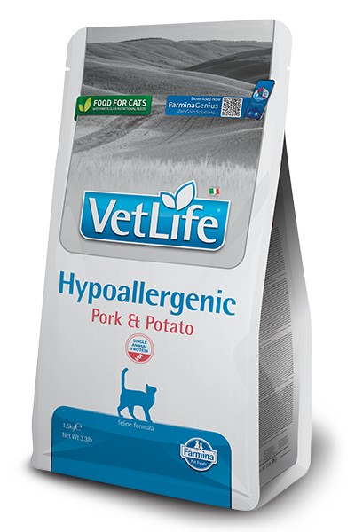 Vet Life Hypoallergenic Pork & Potato υποαλλεργικές τροφες γατας