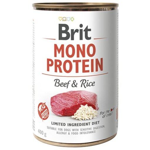 Brit Mono Protein τροφη σκυλου σε κονσερβα με μοσχαρι και ρυζι