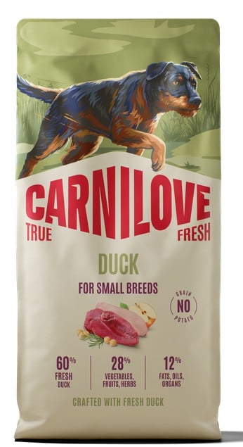 Carnilove True Fresh Duck Adult Small Breeds Ξηρά Τροφή Σκύλου με Φρέσκια Πάπια