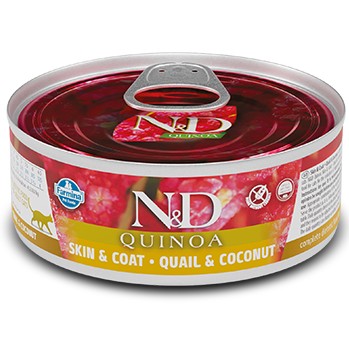 N&D Quinoa Skin & Coat Quail Ορτυκι κονσερβες