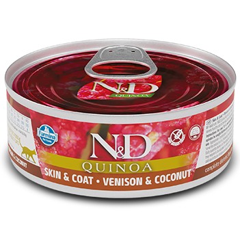 N&D Quinoa Skin & Coat Venison Ελαφι για τροφικη δυσανεξια