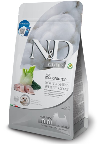 N&D White τροφή για ασπρο τριχωμα σκύλου