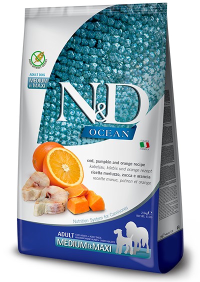 N&D Ocean Cod Pumpkin Orange Medium Maxi τροφές