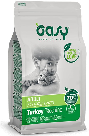 Oasy Sterilized Turkey στειρωμένης γάτας με γαλοπούλα