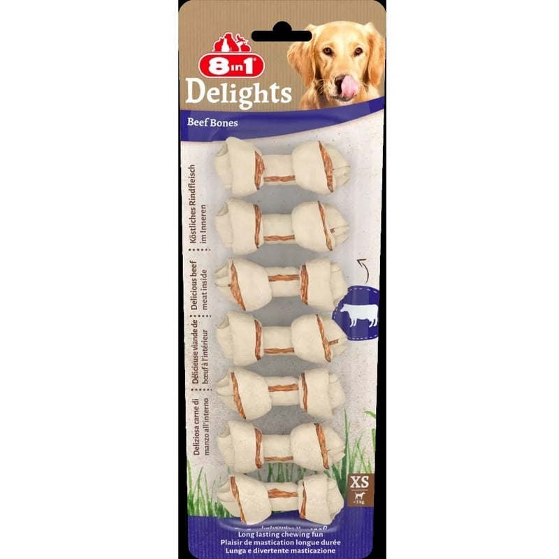 8in1 Delights Beef Bones Κόκκαλα Σκύλων Μοσχάρι