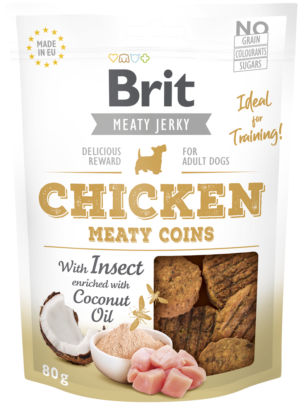 Brit Dog Meat Jerky Snack Chicken with Insect Meaty Coins