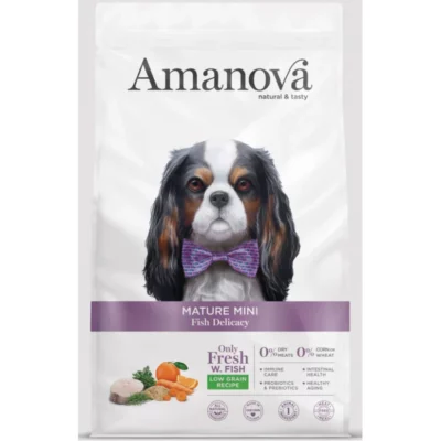 Amanova Adult Mature Mini Fish Ξηρά Τροφή για Ηλικιωμένους Μικρόσωμους Σκύλους