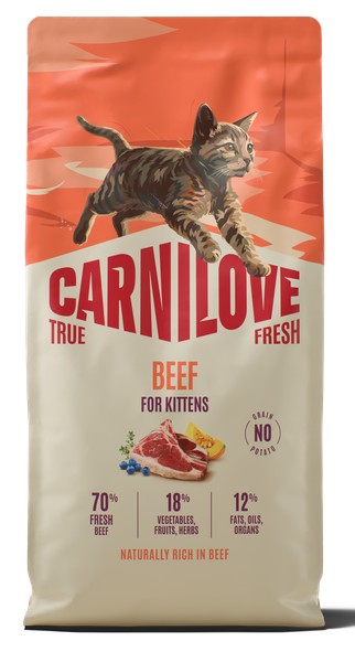 Carnilove True Fresh Beef Kitten Ξηρά Τροφή Γάτας με Φρέσκο Μοσχάρι